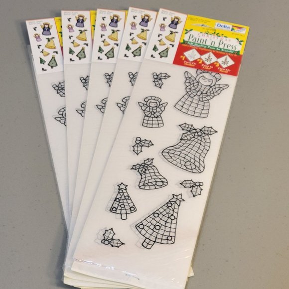 NEW Delta Paint 'n Press Christmas Angel Bell Tree Crafts Transfer Lot Of 5 - Picture 2 of 5